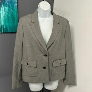 Jones New York Women’s 8 Houndstooth Black White Blazer Split Back Career Office